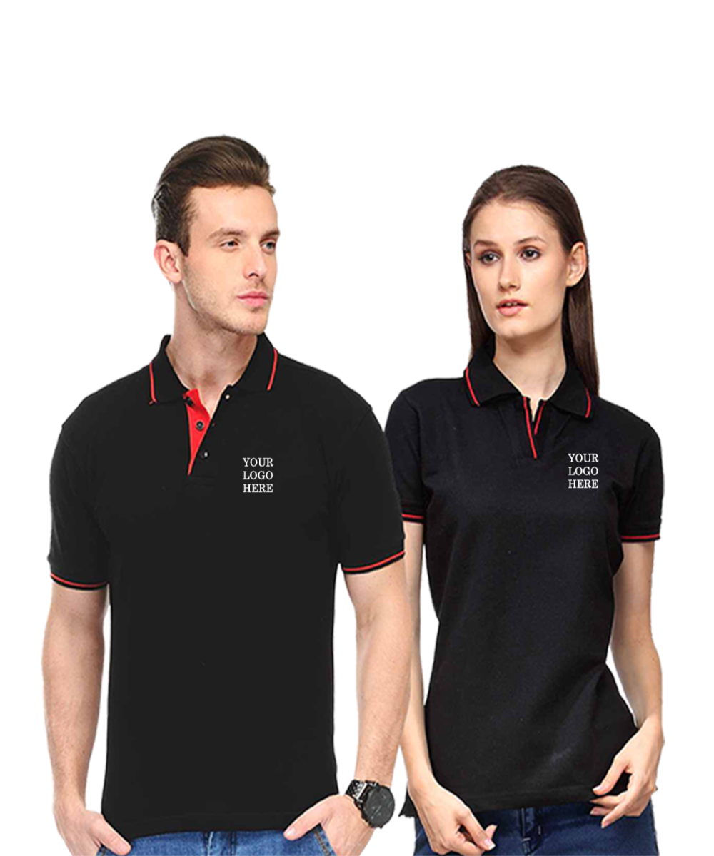 SCOTT T-SHIRT - BLACK WITH RED TIP
