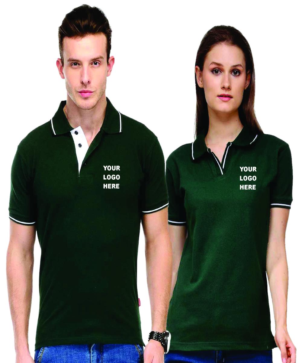 SCOTT TSHIRT - BOTTLE GREEN WITH WHITE TIP